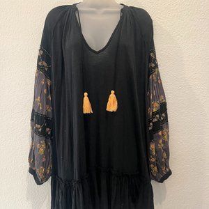 Free People Floral & Black Dress
